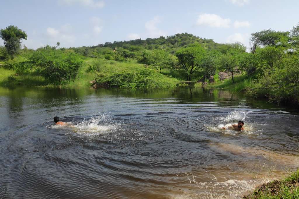 एक तालाब में तैरते दो पुरुष_सार्वजनिक भूमि संरक्षण