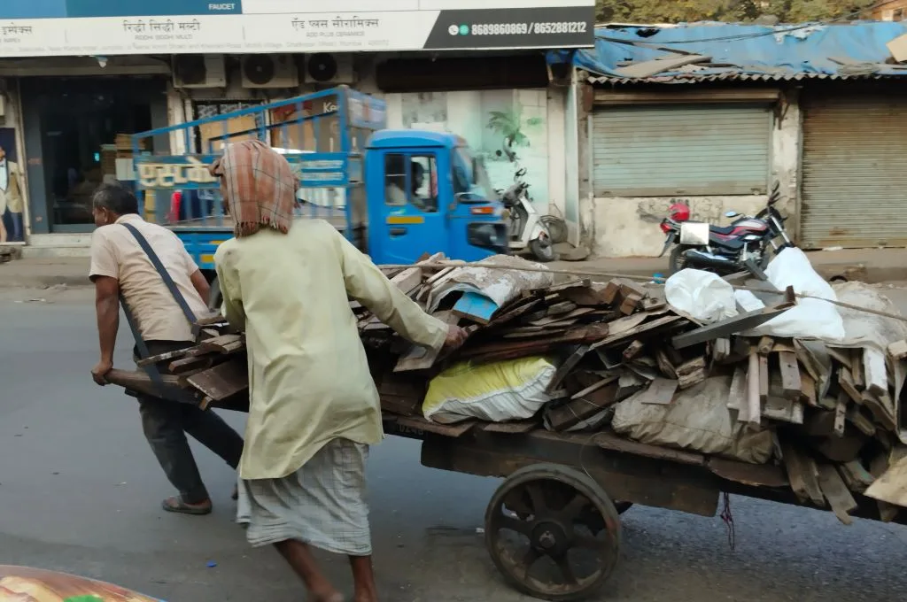 हाथगाड़ी धकेलता श्रमिक_श्रमिक