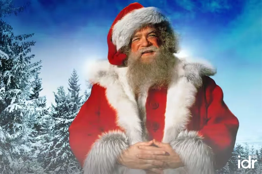 सैंटा की ड्रेस में एक व्यक्ति_क्रिसमस