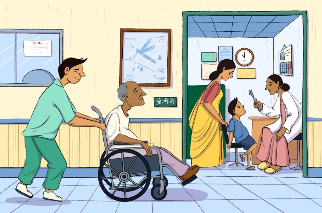 चारपाई पर लेटी एक महिला