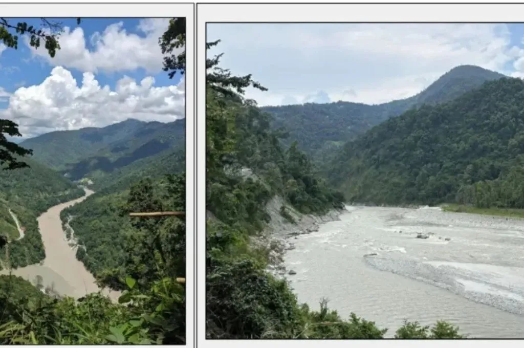 पहाड़ों के बीच बहती नदी_नदियां