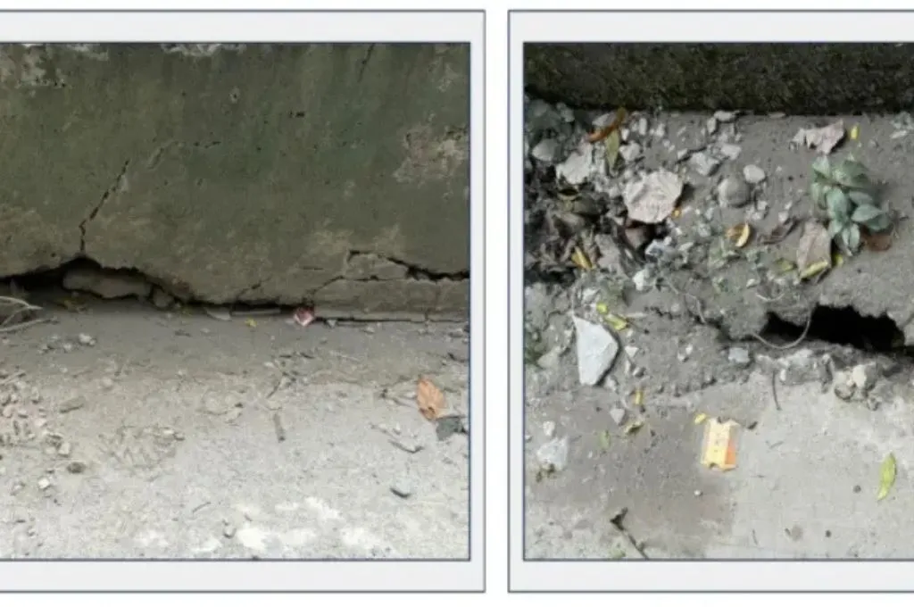सड़क किनारे के टूटे फूटे फुटपाथ_नदियां